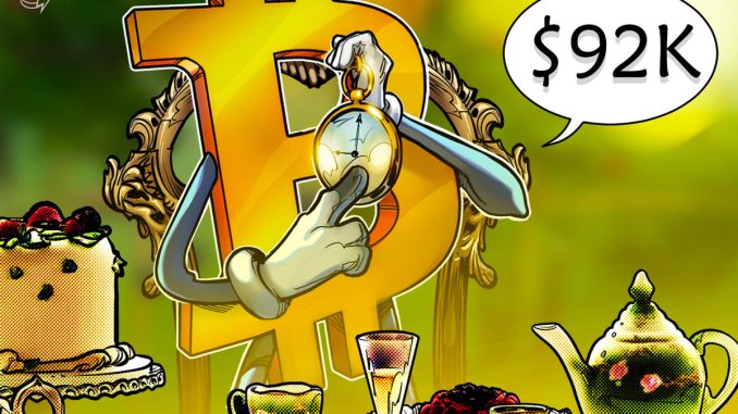 Bitcoin price pumps, but will BTC break $92K anytime soon?