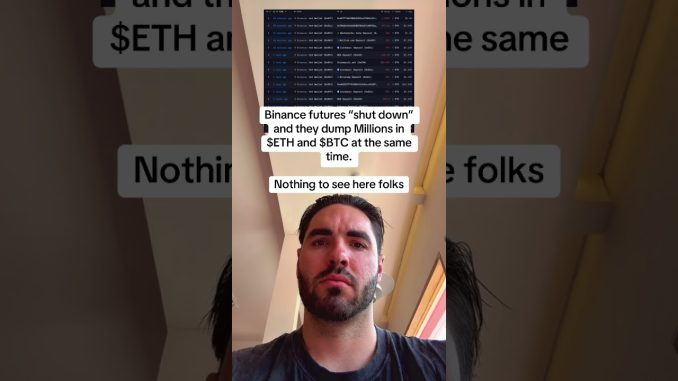 Binance Futures Shut Down and They Dump Millions in Bitcoin and Ethereum the same day 🤔