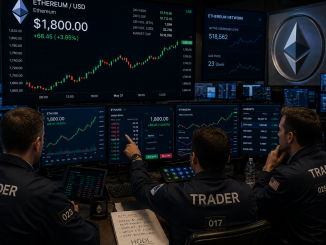 Traders analyzing a bullish ETH/USD chart